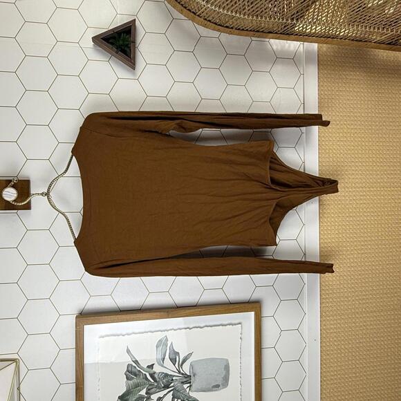 Good American Brown U-Ring Long Sleeve Bodysuit - Size - 2 - Picture 6 of 9